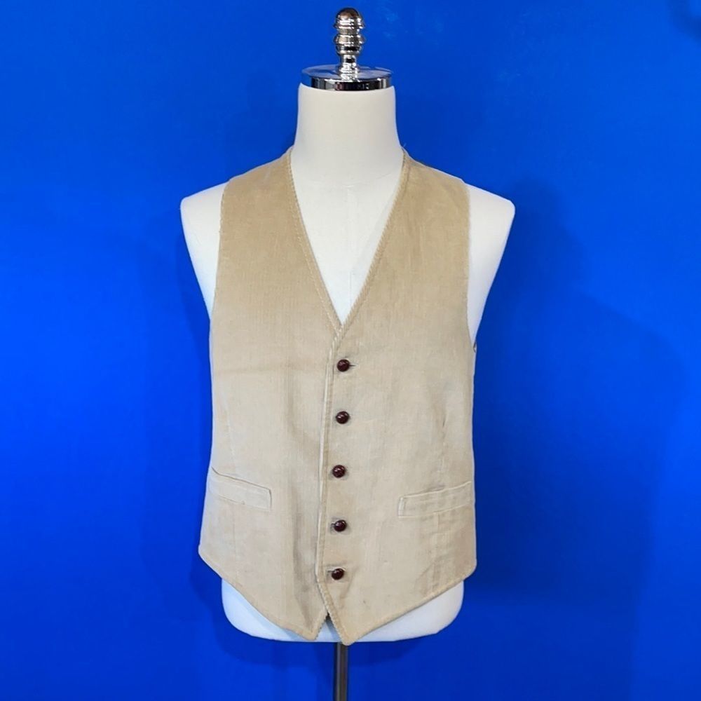 Vintage 1980s Corduroy Vest With Satin Back